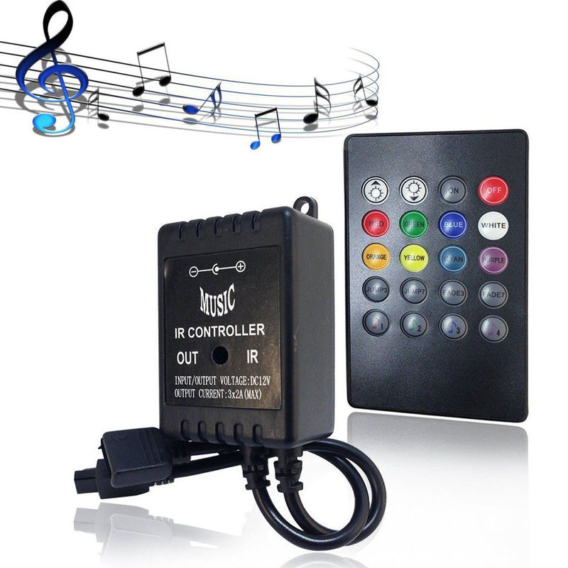 Muziek LED RGB-controller 3CH 20 Key IR-afstandsbediening voor huisdecoratie