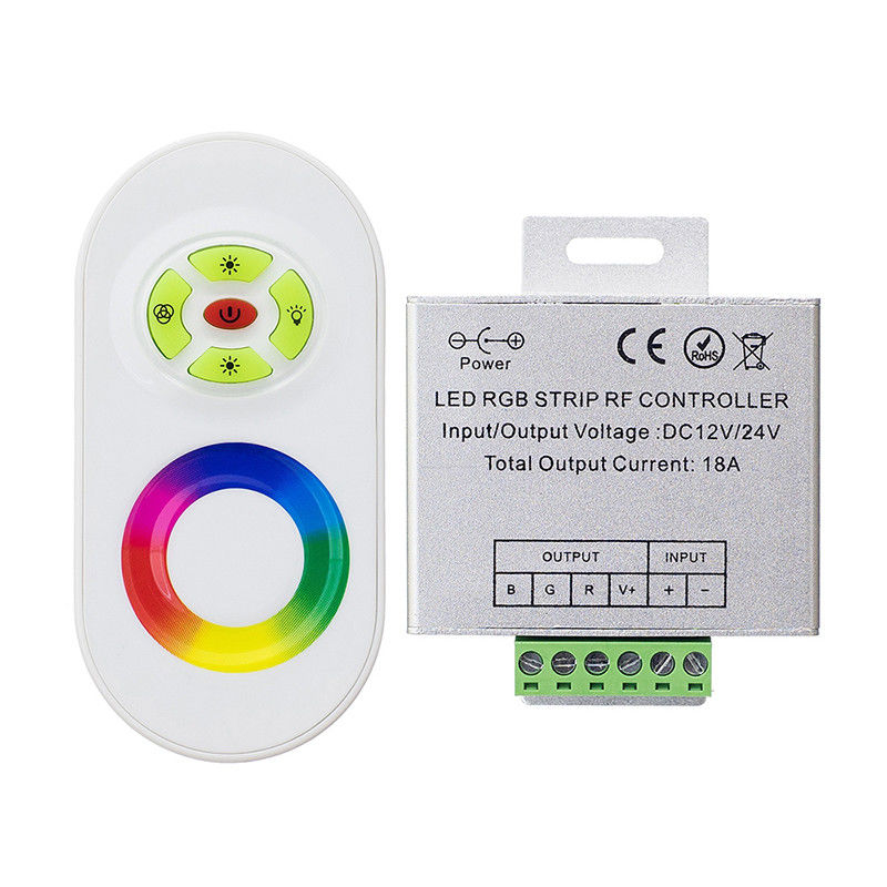 Rf-Aanrakings Verre RGB LEIDEN Strookcontrolemechanisme gelijkstroom 12V 18A voor RGB LEIDENE Stroken