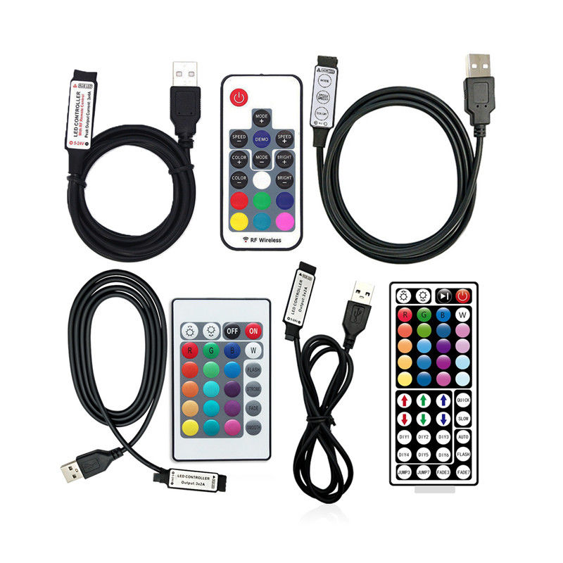 LEIDENE van van hoofd USB 5V Controlemechanismemini wireless remote control for RGB Rassenbarrière 5050